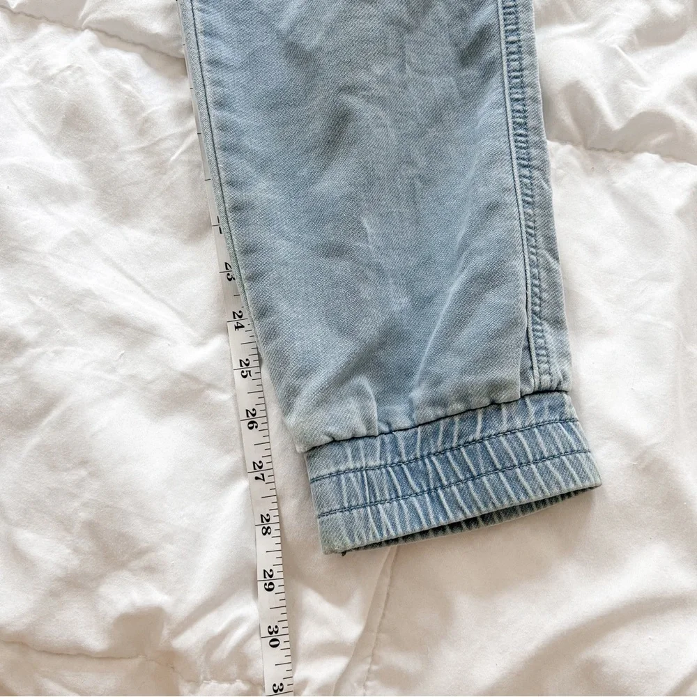 New York and Company Distressed Drawstring Denim Jogger Pants - Picture 5 of 7